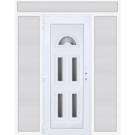 Köln 5 üveges EXTRA hőszigetelésű 200x240 KIFELÉ NYÍLÓ műanyag bejárati ajtó balos fehér színben 3 rétegű üveggel