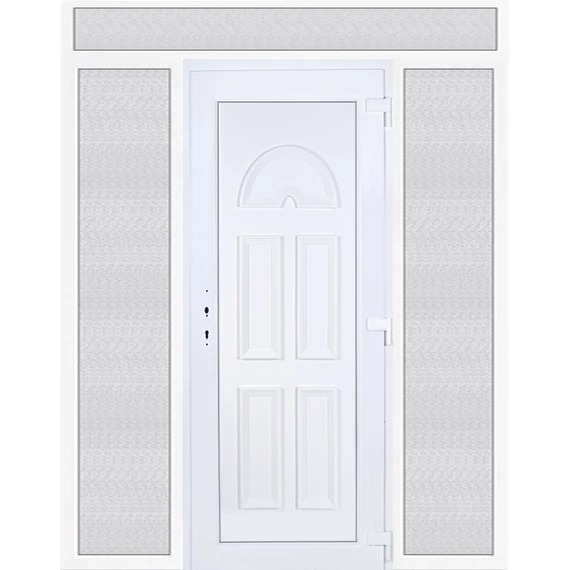 Köln tömör 200x240 KIFELÉ NYÍLÓ műanyag bejárati ajtó jobbos fehér színben 2 rétegű üveggel