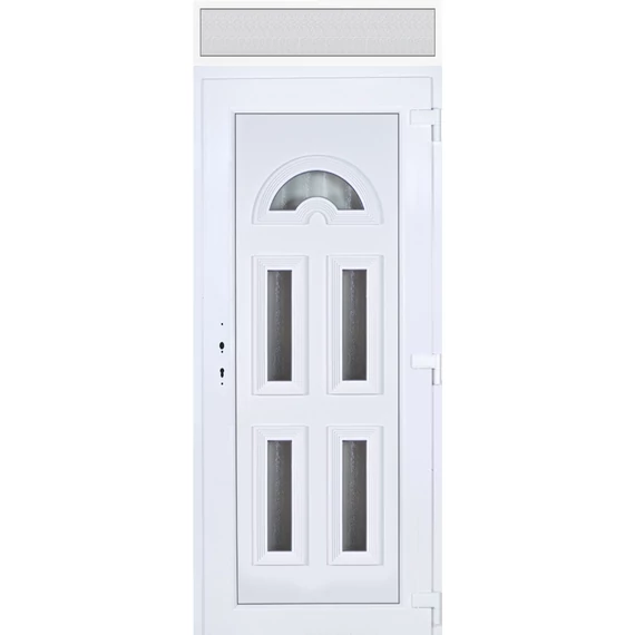 Köln 5 üveges EXTRA hőszigetelésű 100x240 KIFELÉ NYÍLÓ műanyag bejárati ajtó jobbos fehér színben 3 rétegű üveggel