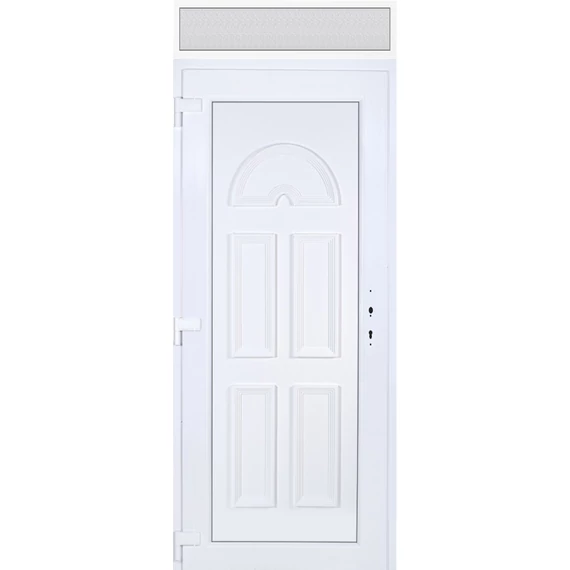 Köln tömör 100x240 KIFELÉ NYÍLÓ műanyag bejárati ajtó balos fehér színben 2 rétegű üveggel