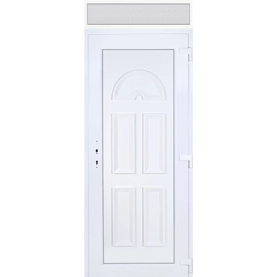 100x240 jobbos Köln tömör bejárati ajtó extra vastag hőszigetelt panellel felülvilágítóval 5 kamrás fehér RP