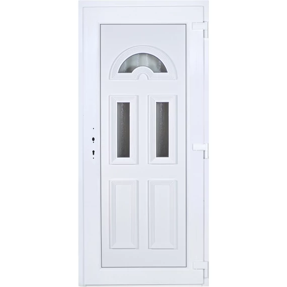 Köln 3 üveges EXTRA hőszigetelésű 100x210 KIFELÉ NYÍLÓ műanyag bejárati ajtó jobbos fehér színben 3 rétegű üveggel RP