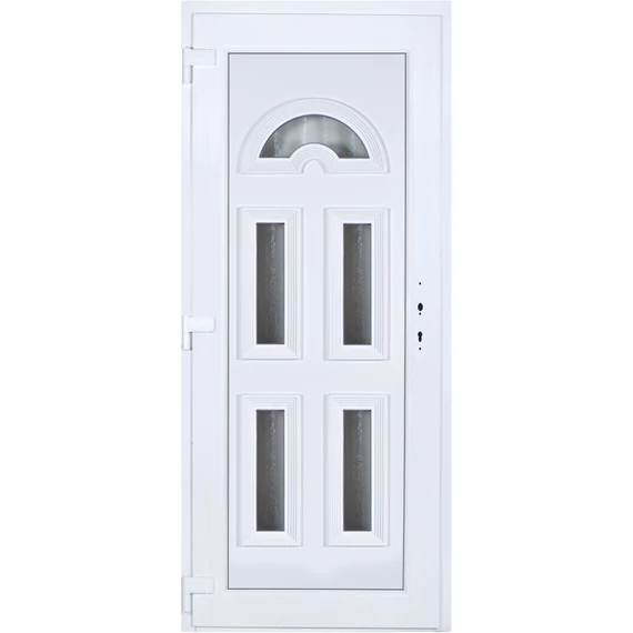 Köln 5 üveges EXTRA hőszigetelésű 90x210 KIFELÉ NYÍLÓ műanyag bejárati ajtó balos fehér színben 3 rétegű üveggel
