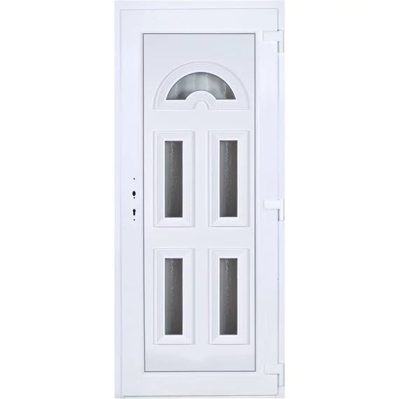 90x210 jobbos köln 5 üveges műanyag bejárati ajtó 5 kamrás fehér