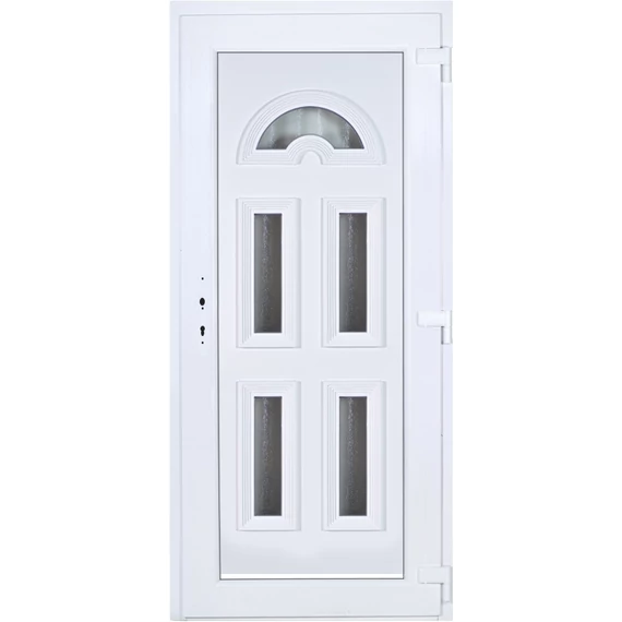 Köln 5 üveges EXTRA hőszigetelésű 100x210 KIFELÉ NYÍLÓ műanyag bejárati ajtó jobbos fehér színben 3 rétegű üveggel RP