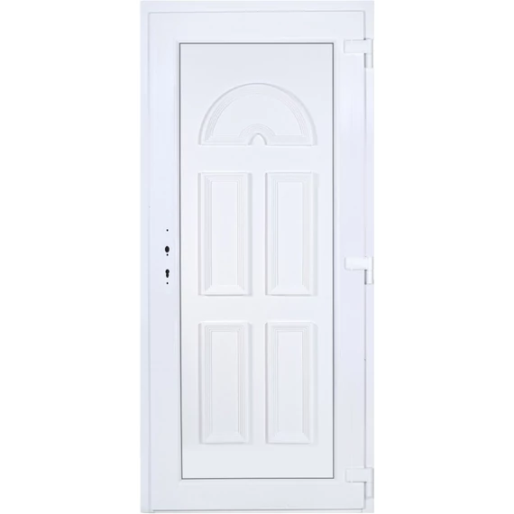 100x210 jobbos Köln tömör bejárati ajtó extra vastag hőszigetelt panellal 5 kamrás fehér