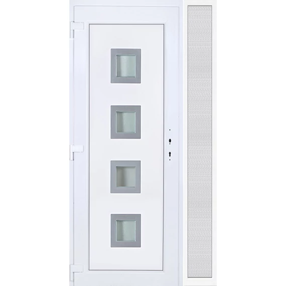 120x210 balos Bihar 4 üveges műanyag bejárati ajtó oldalvilágítóval 5 kamrás fehér