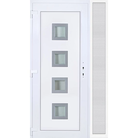 130x210 balos Bihar 4 üveges műanyag bejárati ajtó oldalvilágítóval 5 kamrás fehér