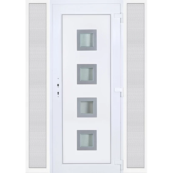 160x210 jobbos Bihar 4 üveges műanyag bejárati ajtó oldalvilágítóval 5 kamrás fehér
