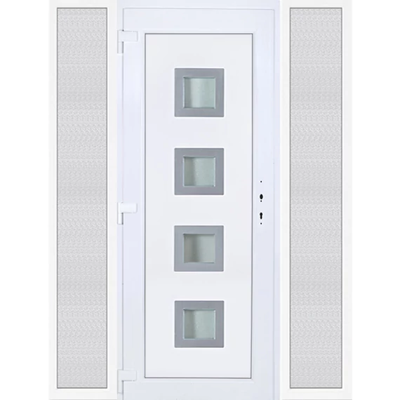 180x210 balos Bihar 4 üveges műanyag bejárati ajtó oldalvilágítóval 5 kamrás fehér