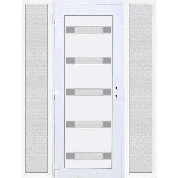 180x210 balos Hidas 5 üveges bejárati ajtó 3 rétegű üveggel extra vastag hőszigetelt panellel oldalvilágítóval 5 kamrás fehér RP