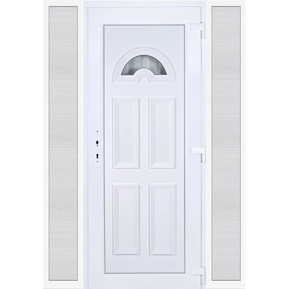 160x210 jobbos köln 1 üveges műanyag bejárati ajtó oldalvilágítóval 5 kamrás fehér