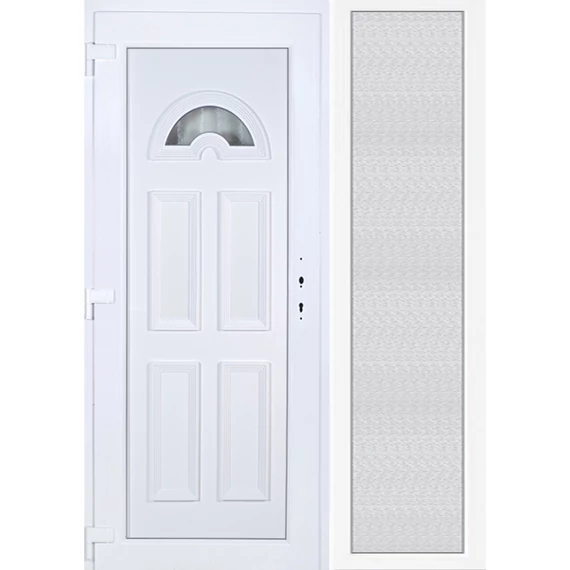 Köln 1 üveges EXTRA hőszigetelésű 150x210 KIFELÉ NYÍLÓ műanyag bejárati ajtó balos fehér színben 3 rétegű üveggel