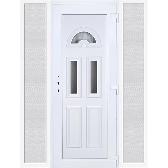 180x210 jobbos köln 3 üveges műanyag bejárati ajtó oldalvilágítóval 5 kamrás fehér