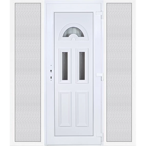 200x210 jobbos köln 3 üveges műanyag bejárati ajtó oldalvilágítóval 5 kamrás fehér