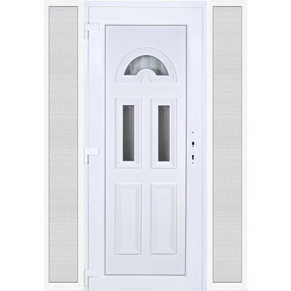 160x210 balos köln 3 üveges bejárati ajtó 3 rétegű üveggel extra vastag hőszigetelt panellel oldalvilágítóval 5 kamrás fehér RP
