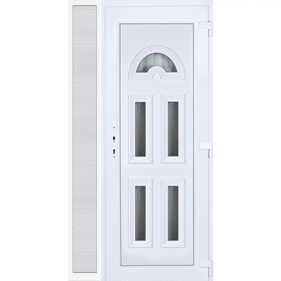 120x210 jobbos köln 5 üveges műanyag bejárati ajtó oldalvilágítóval 5 kamrás fehér