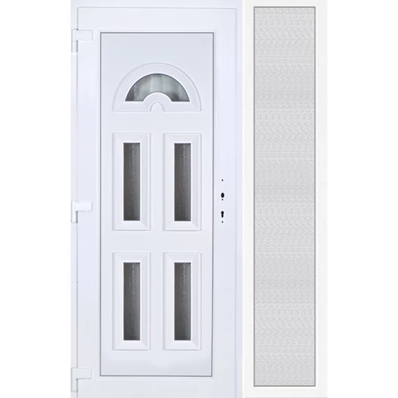 140x210 balos köln 5 üveges műanyag bejárati ajtó oldalvilágítóval 5 kamrás fehér