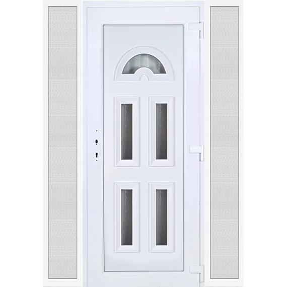 160x210 jobbos köln 5 üveges műanyag bejárati ajtó oldalvilágítóval 5 kamrás fehér