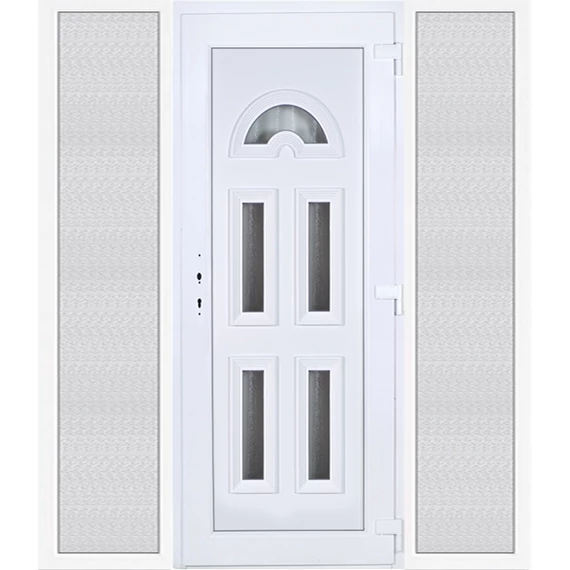 200x210 jobbos köln 5 üveges műanyag bejárati ajtó oldalvilágítóval 5 kamrás fehér