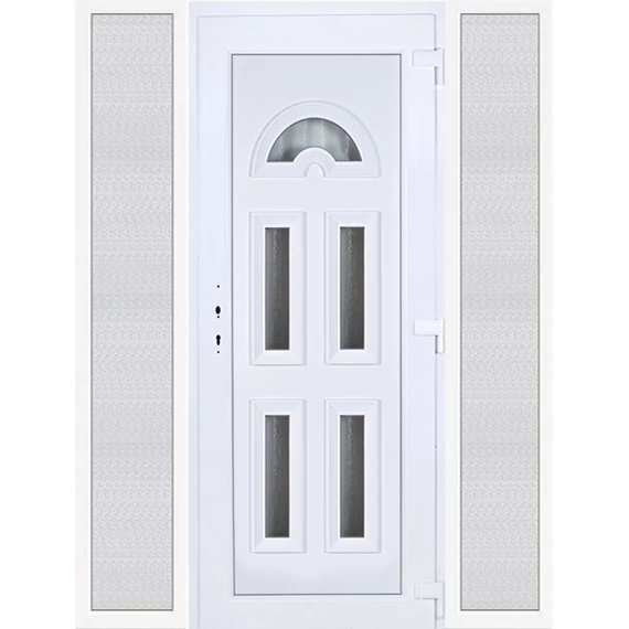 Köln 5 üveges EXTRA hőszigetelésű 180x210 KIFELÉ NYÍLÓ műanyag bejárati ajtó jobbos fehér színben 3 rétegű üveggel