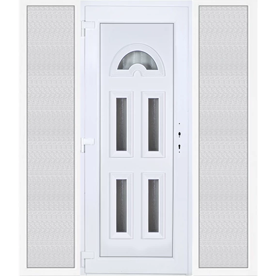Köln 5 üveges EXTRA hőszigetelésű 200x210 KIFELÉ NYÍLÓ műanyag bejárati ajtó balos fehér színben 3 rétegű üveggel