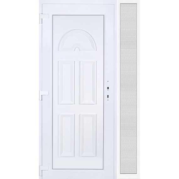 130x210 balos Köln tömör bejárati ajtó extra vastag hőszigetelt panellal oldalvilágítóval 5 kamrás fehér