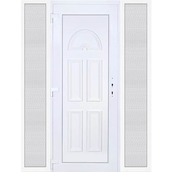 180x210 balos Köln tömör bejárati ajtó extra vastag hőszigetelt panellal oldalvilágítóval 5 kamrás fehér