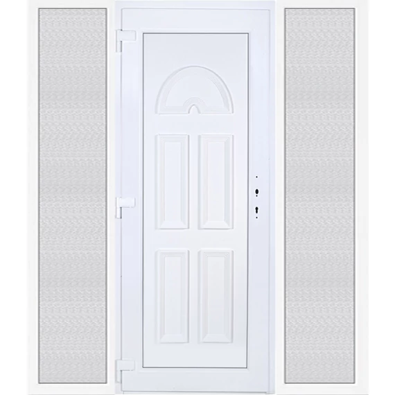 200x210 balos Köln tömör bejárati ajtó extra vastag hőszigetelt panellel oldalvilágítóval 5 kamrás fehér RP