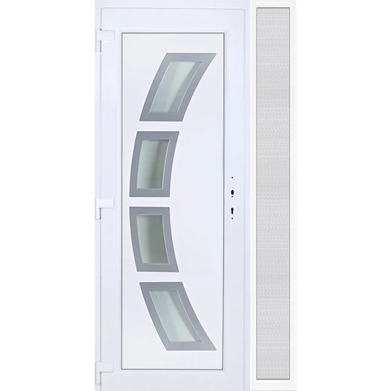 120x210 balos Szeben 4 üveges műanyag bejárati ajtó oldalvilágítóval 5 kamrás fehér