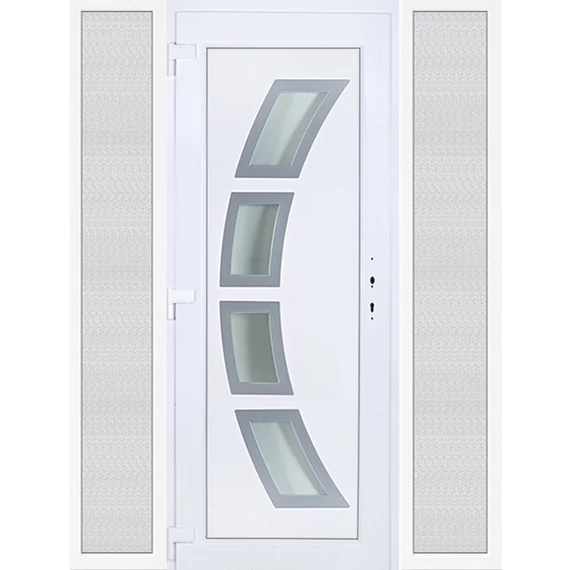 180x210 balos Szeben 4 üveges műanyag bejárati ajtó oldalvilágítóval 5 kamrás fehér