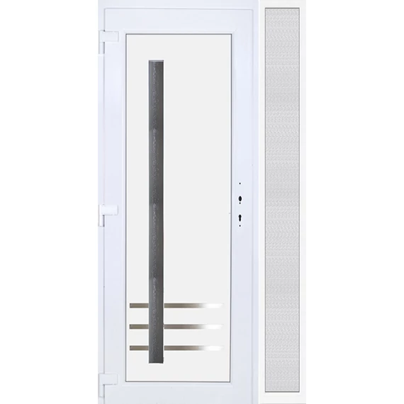 120x210 balos Vértes 1 üveges műanyag bejárati ajtó 5 kamrás fehér