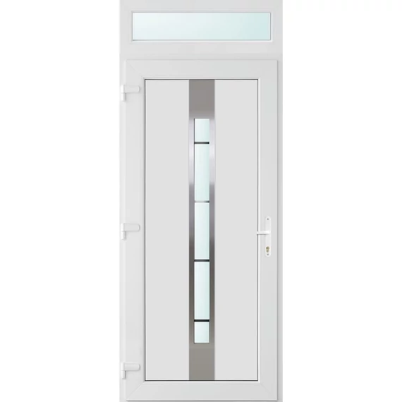 100x240 balos Philadelphia 1 üveges bejárati ajtó 3 rétegű üveggel és hőszigetelt panellel 5 kamrás fehér