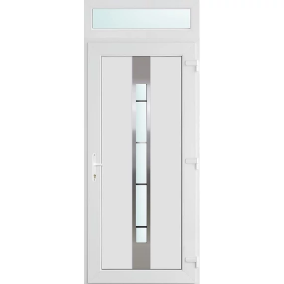 100x240 jobbos Philadelphia 1 üveges bejárati ajtó 3 rétegű üveggel és hőszigetelt panellel 5 kamrás fehér
