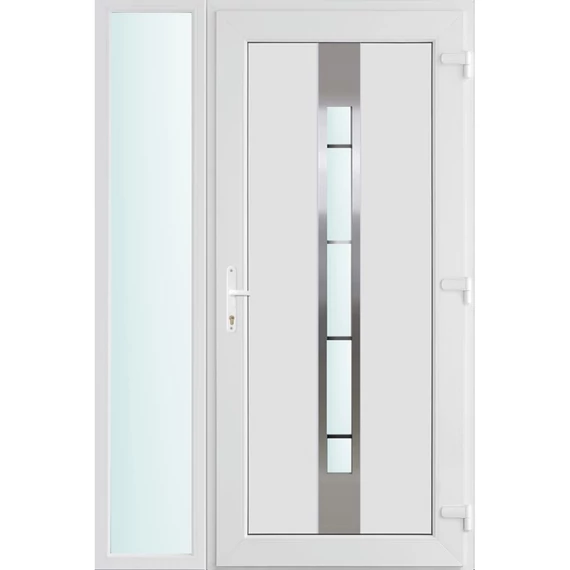 130x210 jobbos Philadelphia 1 üveges bejárati ajtó 3 rétegű üveggel és hőszigetelt panellel 5 kamrás fehér