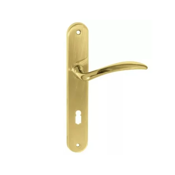 Raffaella réz pz cilinderhelyes, 92 mm kilincs-kulcsközép távolságú, mantova silden bejárati ajtó kilincs-kilincs JOBBOS *6000107101-J-K*