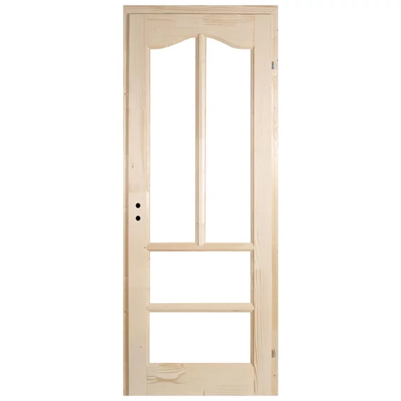 100x210 Róna mélyen üvegezhető fenyőfa beltéri ajtó jobbos