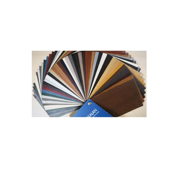 Szegőléc egyedi fóliázott 120 ° -os műanyag külső-belső használatra ren egyedi színben