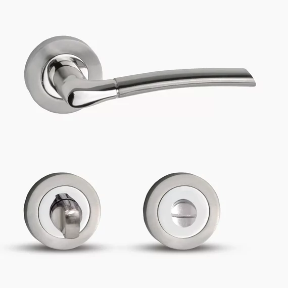 Vesta króm-szatén nikkel (zamak) wc záras, rozettás kilincs 6000099101-E