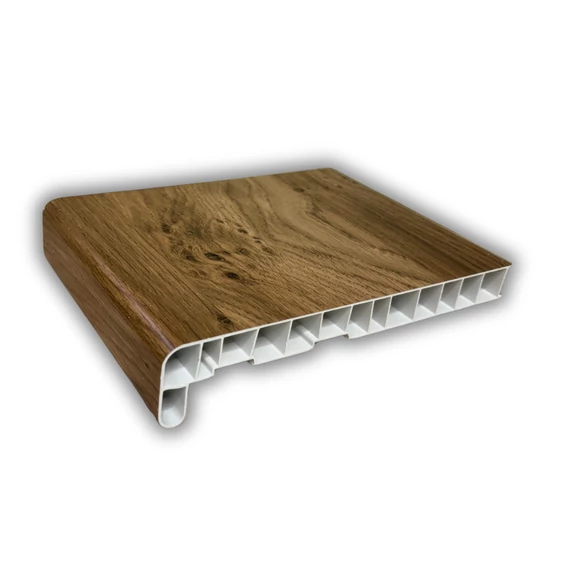 Műanyag párkány fóliázott winchester xa 30 cm mélységű 100 cm hosszúságú kamrás szerkezetű csak belső használatra REN: 4.0175004-114800/49240-114800