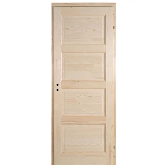 100x210 Zebra4 betétes tele fenyőfa beltéri ajtó jobbos