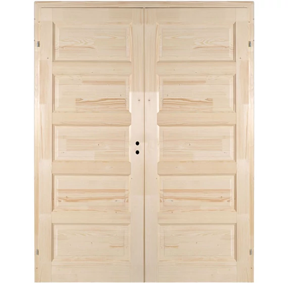 140x210 Zebra5 betétes tele fenyőfa beltéri ajtó balos