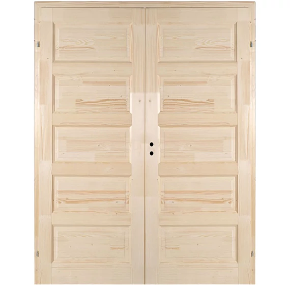 140x210 Zebra5 betétes tele fenyőfa beltéri ajtó jobbos