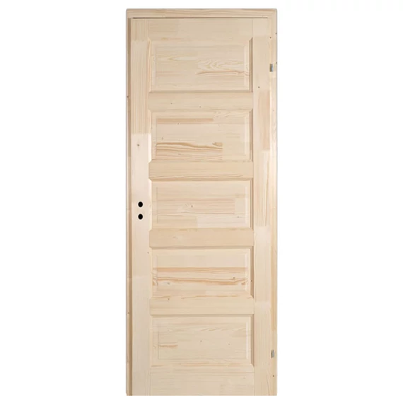 75x210 Zebra5 betétes tele fenyőfa beltéri ajtó jobbos